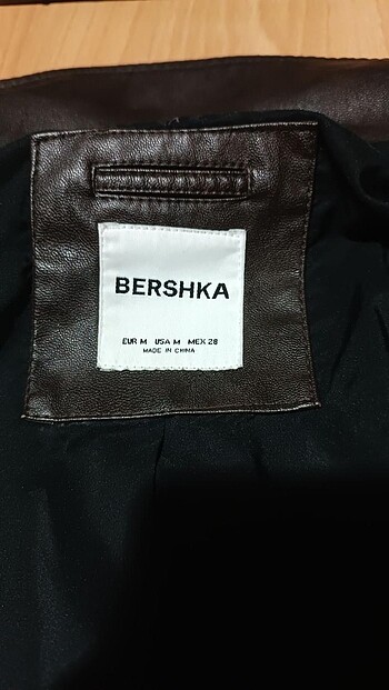 m Beden Bershka oversize suni deri ceket