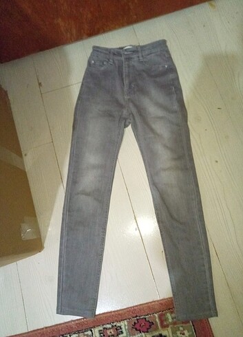 xs Beden gri Renk Dar kot pantolon gri renkli 22 beden pull and bear marka