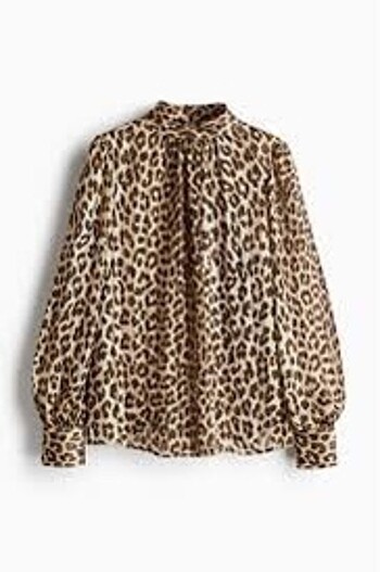 H&M H&M LEOPAR DESEN KADIN SATEN GÖMLEK