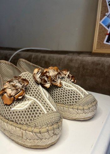 Vizon Kadın Çiçek Aksesuarlı Espadril - Görsel 7