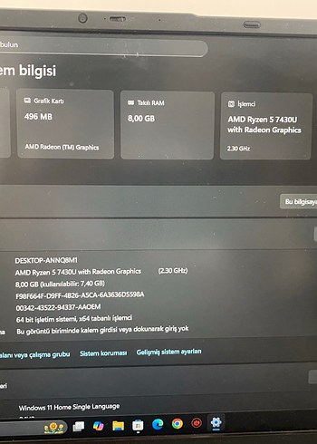 Gri Casper Dizüstü Bilgisayar Casper nırvana X600 - Görsel 4