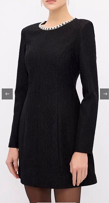 Adl taş detaylı elbise - Görsel 6