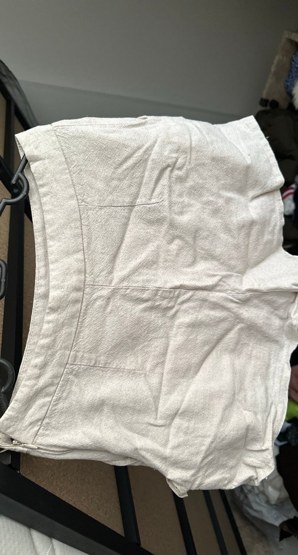 Beyaz Keten  Midi Şort - Görsel 2