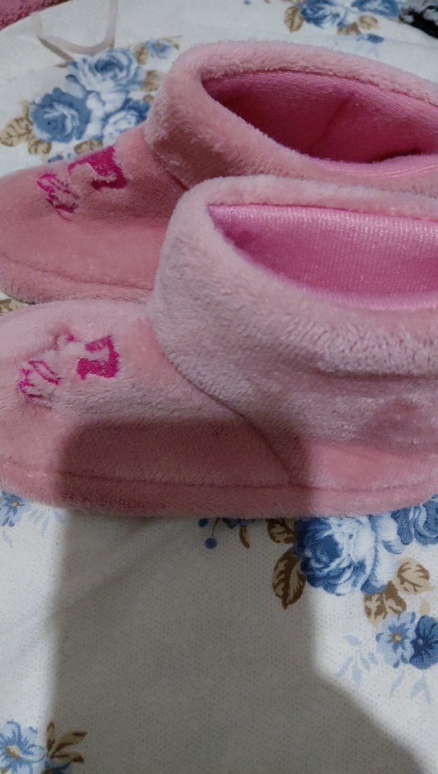 Kızlar için Pembe Nakışlı Sıcak Terlik panduf - Görsel 2