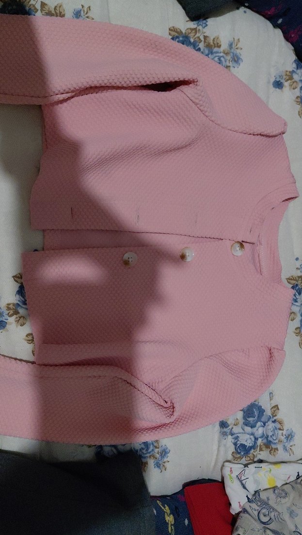 Kız Çocuk Pembe Düğmeli Bolero - Görsel 2