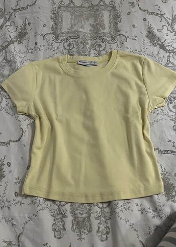 Sarı Kısa Kollu crop top bershka