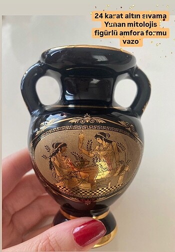 14 karat altın çekme amfora vazo
