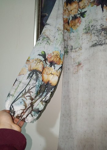 Bohem Uzun Kollu Piliseli Uzun Elbise - Görsel 2