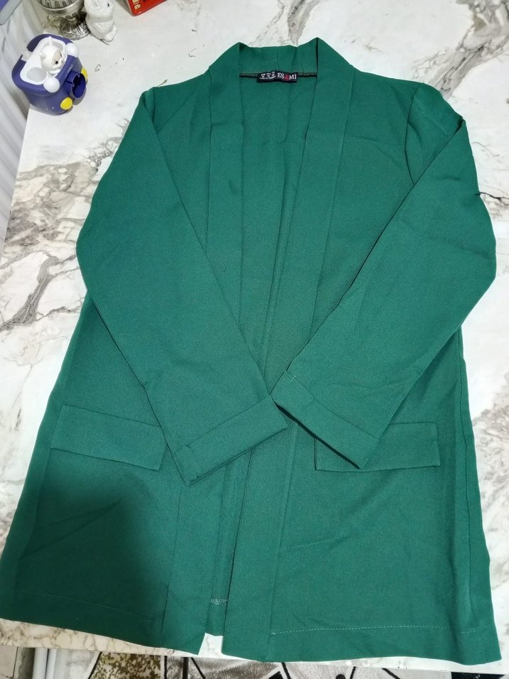 Kadın Yeşil Uzun Ceketli Takım Elbise - Görsel 2