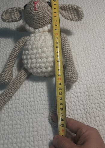 Beden Amigurimi Gri Örme Peluş Kuzu Oyuncak