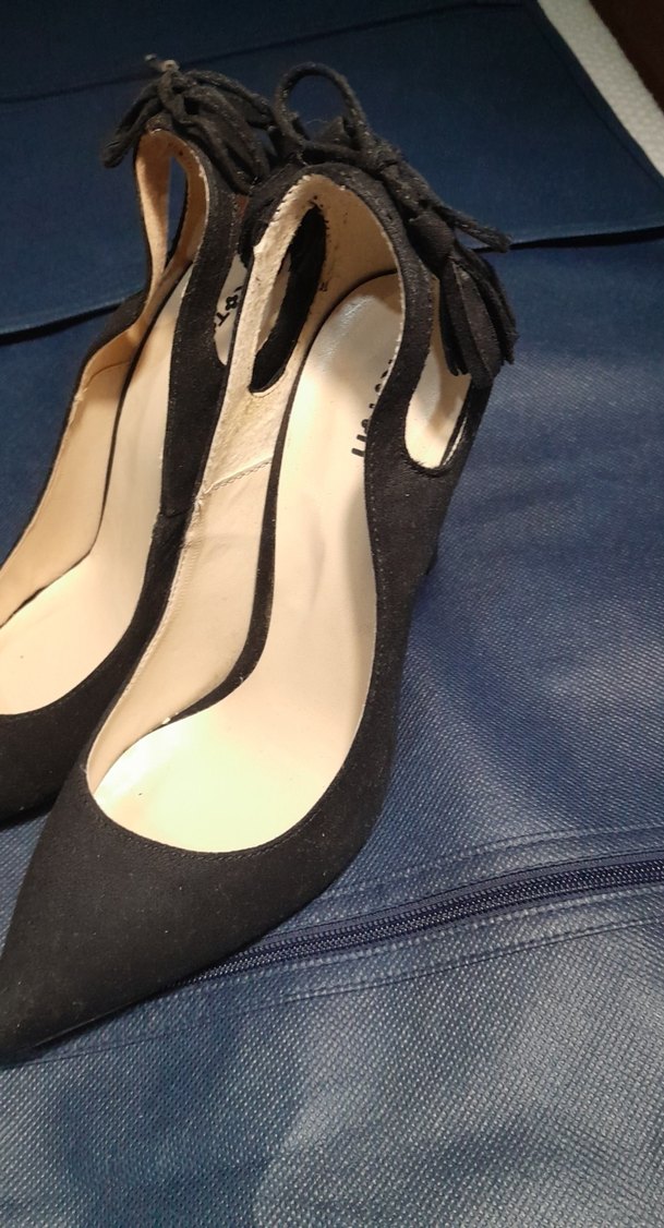 Siyah süet Stiletto Topuklu Kadın Ayakkabı - Görsel 4