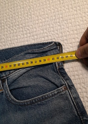 Düğmeli Mavi Erkek Kot Pantolon - Görsel 4