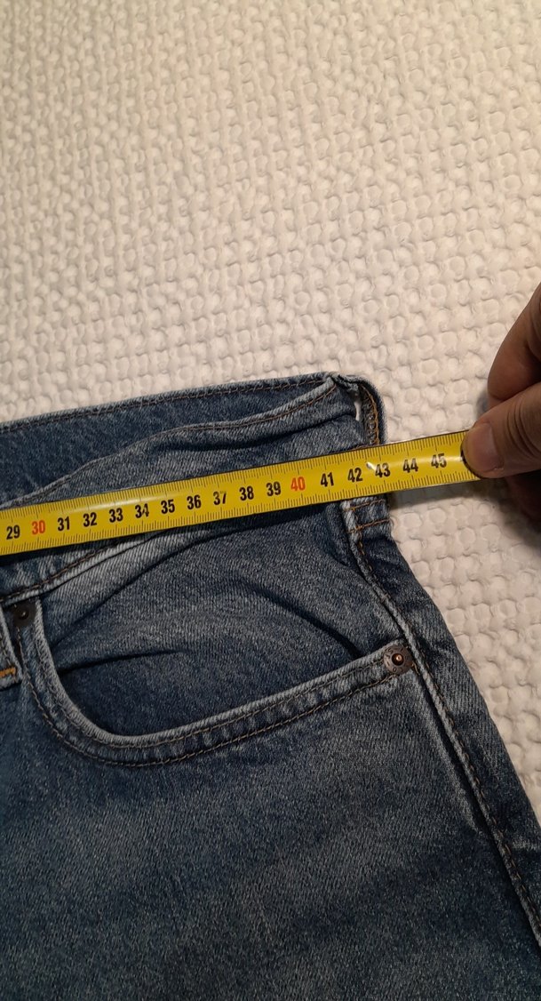 Düğmeli Mavi Erkek Kot Pantolon - Görsel 4