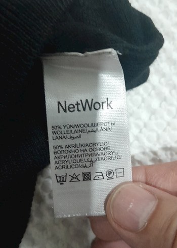 Network Siyah Kadın Örme Yün Kazak