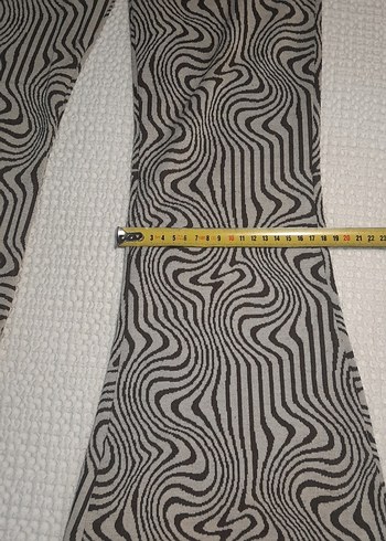 universal Beden beyaz Renk Kadın Zebra Desenli İspanyol paça Salaş Pantolon