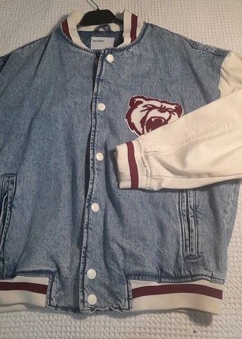 Bershka marka Mavi Gri Denim Ceket