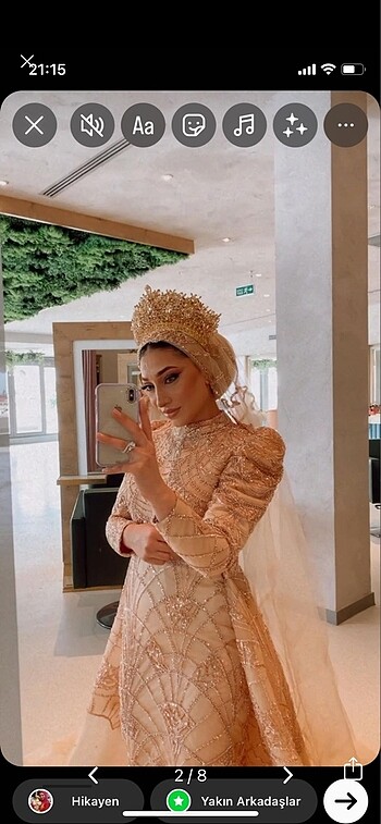 Tasarımcı Kuyruklu Ful Taşlı İşlemeli Abiye