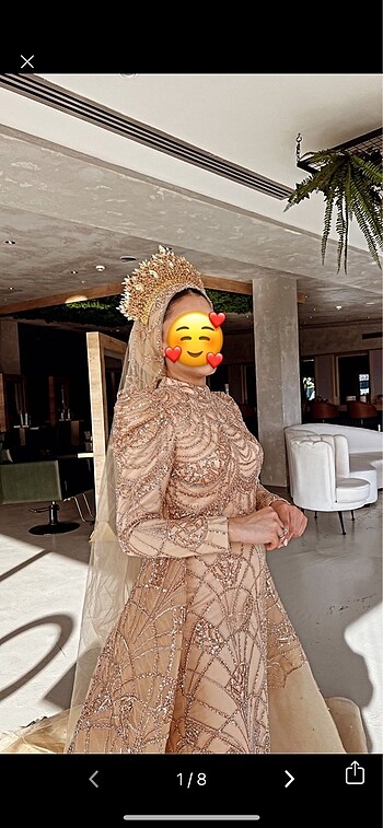 Kuyruklu Ful Taşlı İşlemeli Abiye