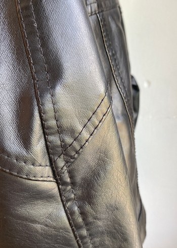 m Beden Kadın Siyah Deri Biker Ceket