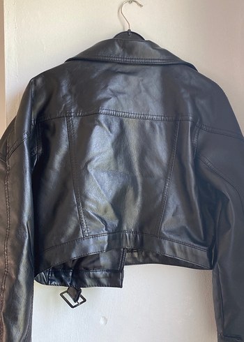 m Beden siyah Renk Kadın Siyah Deri Biker Ceket