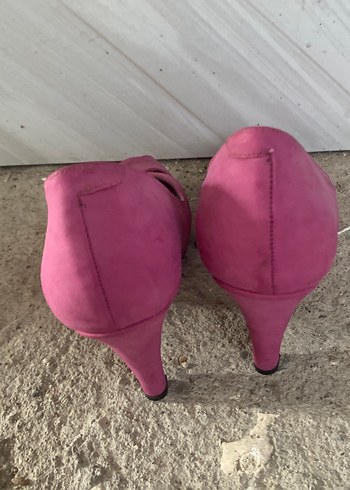 38 Beden Pembe Süet Dolgu Topuklu Kadın Abiye Ayakkabı