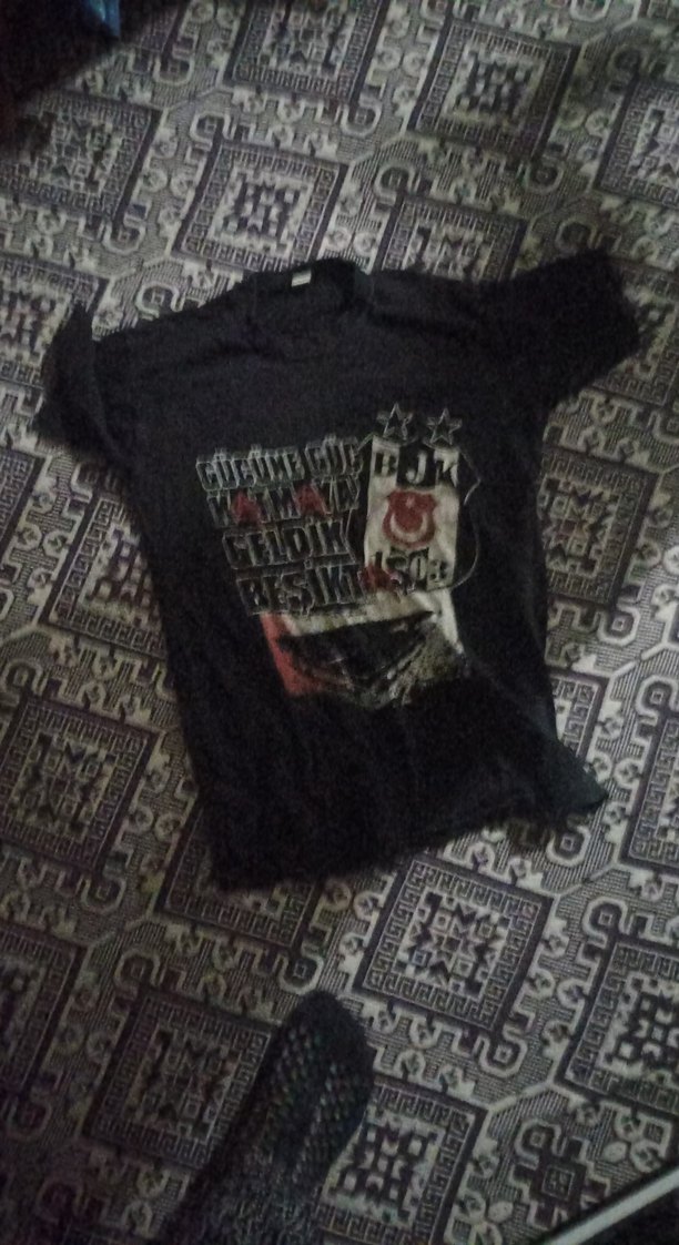 Siyah Baskılı Kısa Kollu çocuk 
Tişört - Görsel 2