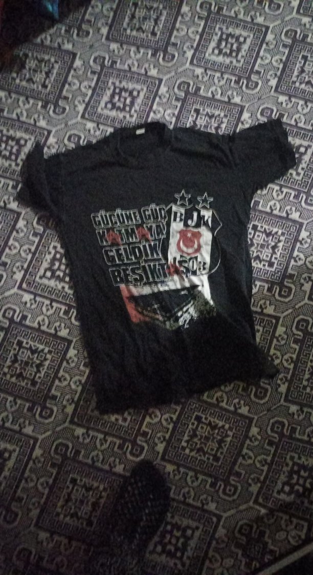 Siyah Baskılı Kısa Kollu çocuk 
Tişört - Görsel 3