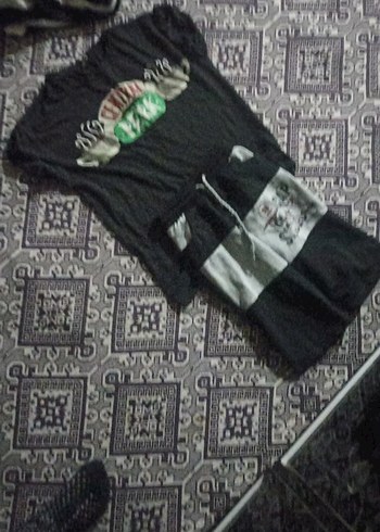 Erkek Siyah Kısa Kollu Baskılı Pijama Takımı - Görsel 2