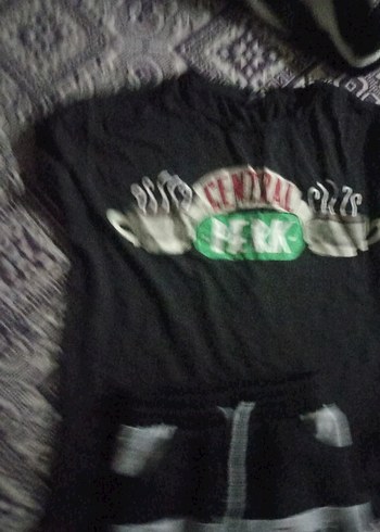 Erkek Siyah Kısa Kollu Baskılı Pijama Takımı - Görsel 6