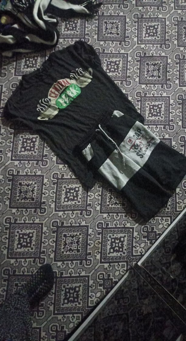 Erkek Siyah Kısa Kollu Baskılı Pijama Takımı - Görsel 3