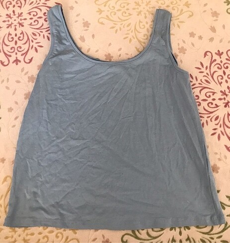 Sıfır kol crop buz mavisi