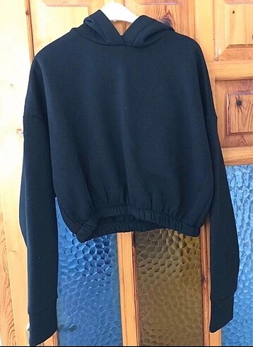 Şardonlu oversize crop sweatshirt