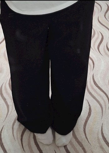 Kadın Siyah Düz Kumaş Pantolon - Görsel 5