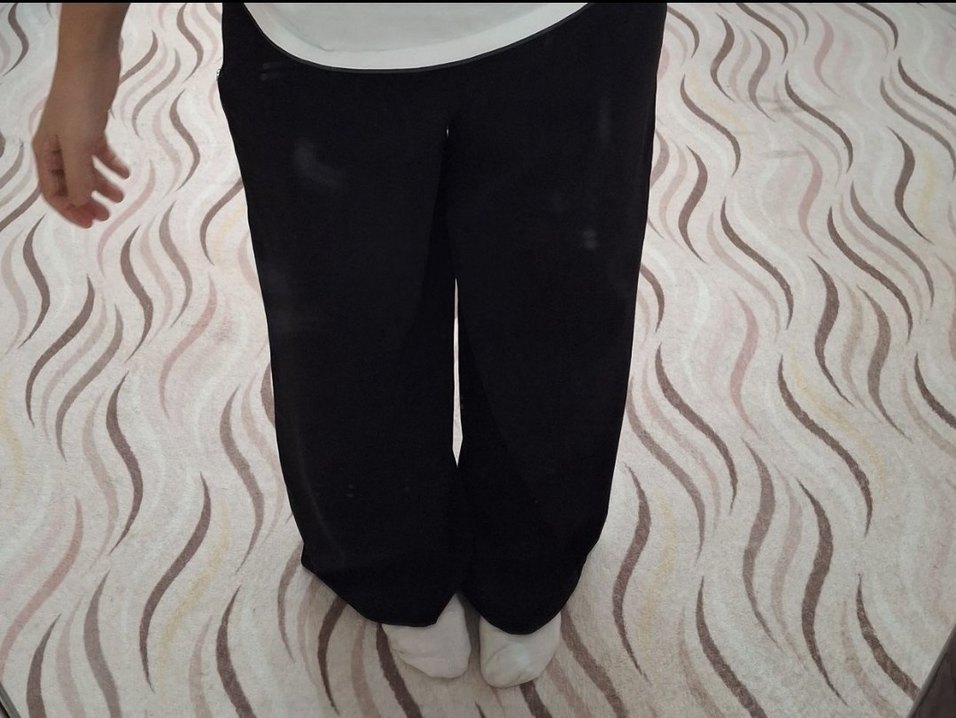 Kadın Siyah Düz Kumaş Pantolon - Görsel 5