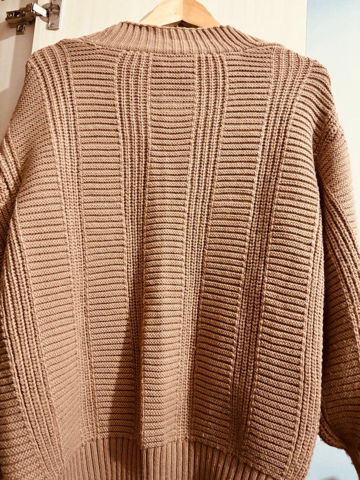 Kadın Kahverengi Örgü Hırka - Görsel 5