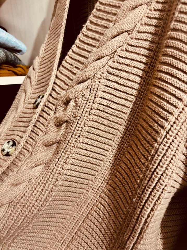 Kadın Kahverengi Örgü Hırka - Görsel 3