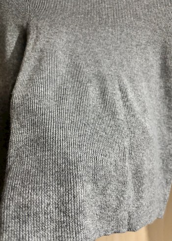 Gri Kadın Boğazlı Triko Kazak - Görsel 3