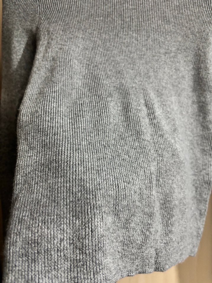 Gri Kadın Boğazlı Triko Kazak - Görsel 3