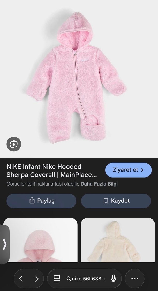 NİKE Kürklü Bebek Tulumu 0-3 ay - Görsel 3