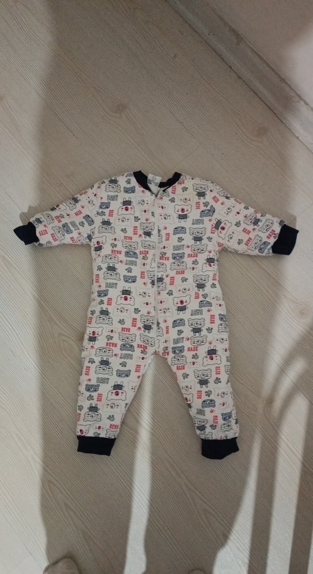 Uzun Kollu Renkli Desenli Erkek Bebek Tulum - Görsel 2