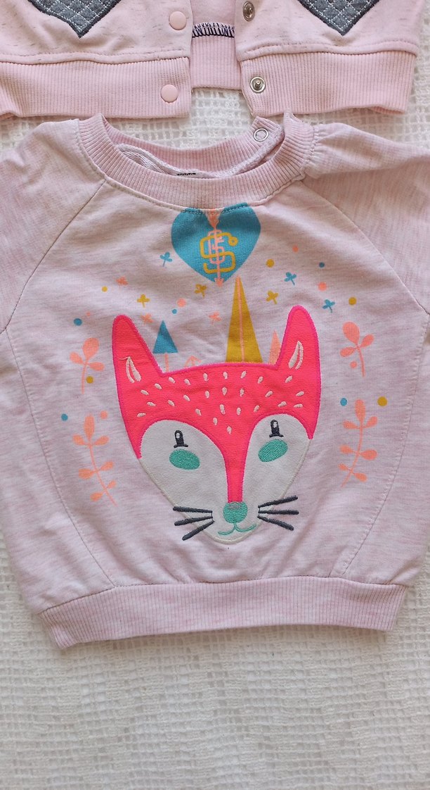 Kız Çocuk Kapüşonlu Sweatshirt ve Yelek Seti - Görsel 3