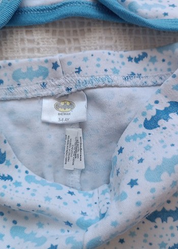 Mavi Örgü Bebek Takımı, Kolsuz, Notlu Yaka - Görsel 4