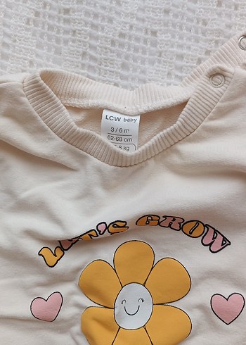 Kız Çocuk Pembe Çiçekli Uzun Kollu Sweatshirt - Görsel 3