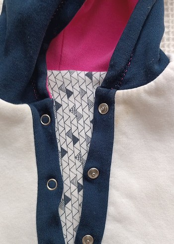 Kız Çocuk Pembe Kapüşonlu Nakışlı Yelek - Görsel 3