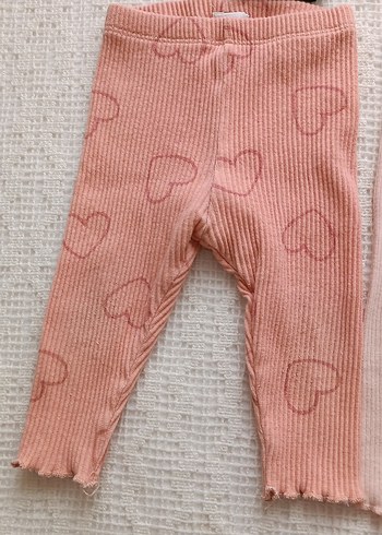 Kız Çocuk Pembe Pastel Pamuklu Tayt - Görsel 3