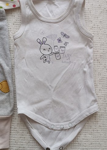 Bebek Kız Örgü Üçlü Takım Gri Beyaz - Görsel 4