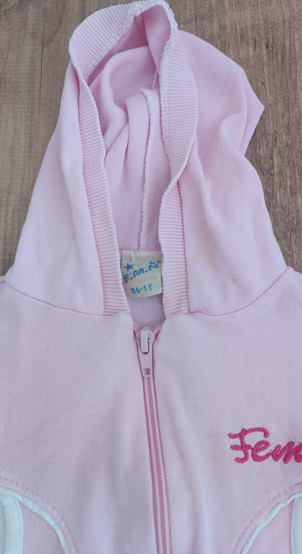 Nakışlı Pembe Kapüşonlu Bebek Takımı - Görsel 4