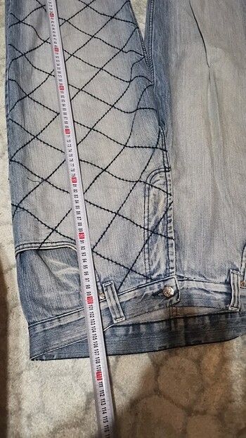 32 Beden mavi Renk Hiphop Baggy Kot Pantolon