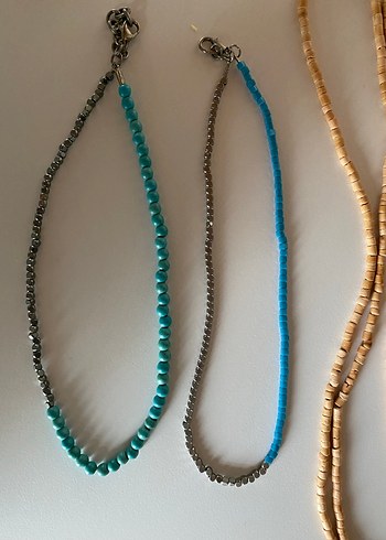 Uzun Turkuaz Boncuklu Bohem Kadın Kolyesi - Görsel 2