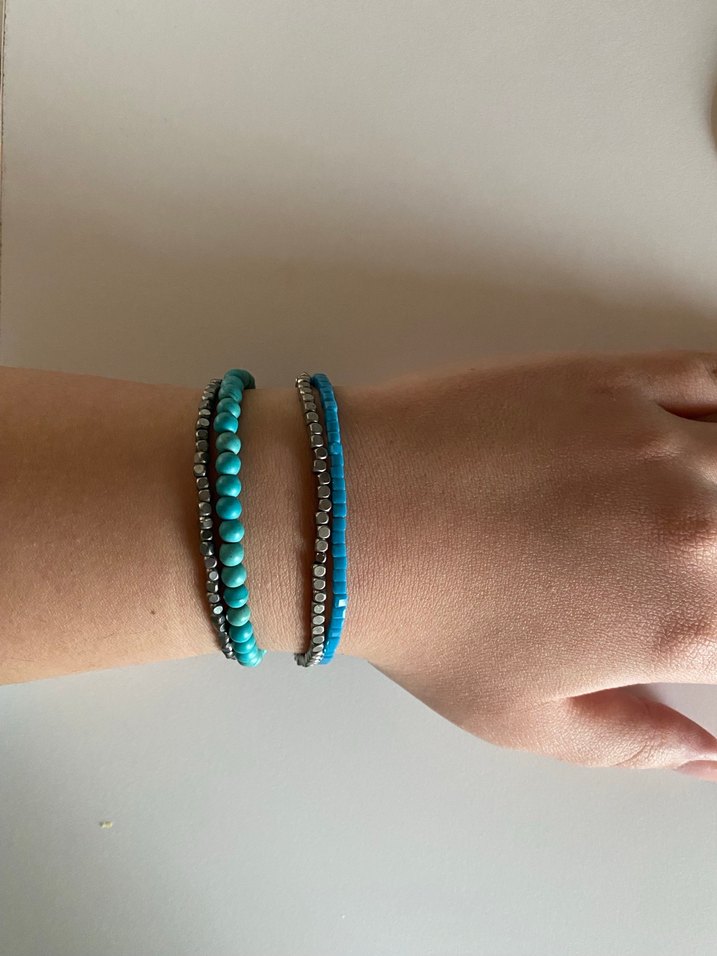 Uzun Turkuaz Boncuklu Bohem Kadın Kolyesi - Görsel 4